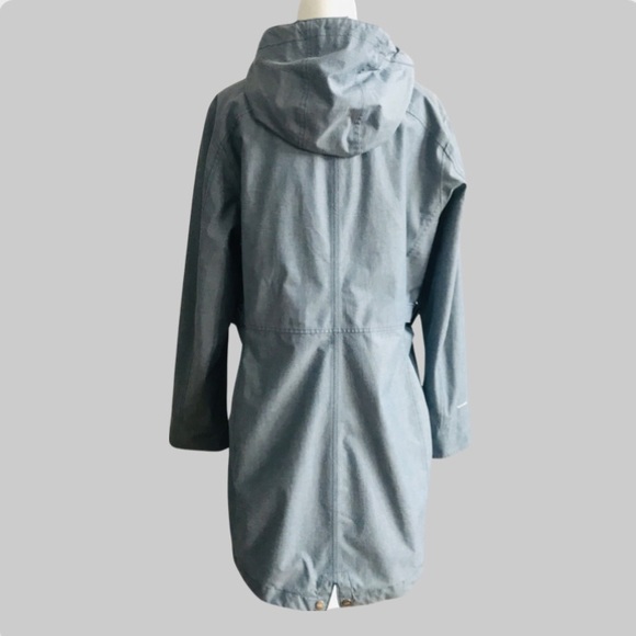 The North Face Dryvent Women Heather Blue Hooded Trench Rain Coat Jacket X Large - Picture 8 of 15